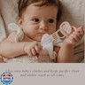 Suavinex Bonhomia Premium Baby Pacifier Clip with Ribbon, Stylish Binky Clips with Double Sided Design, Baby Accessories, Baby Essentials (0mo+), Mint