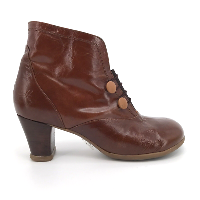 JOHN FLUEVOG Operetta Giulia Brown Leather 2.5 Heel Stretch Boots Women US 11.5