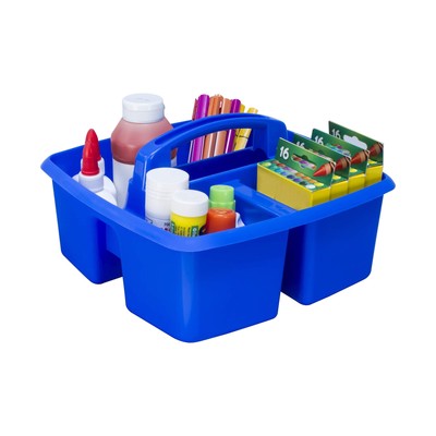 3-Compartment Small Caddy   Multipurpose Classroom Organizer with Handle, Blu...