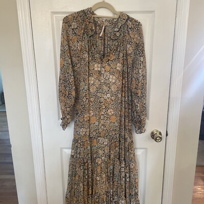 Free People Feeling Groovy Maxi Dress Size XS Black/ Yellow NWOT