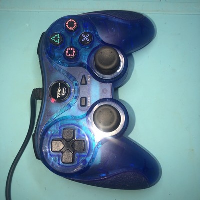TTX Tech PS3 Wired Controller Blue For PlayStation 3 UNTESTED