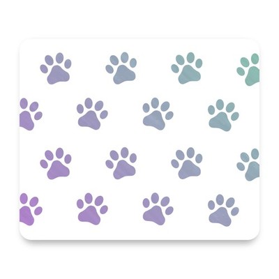 Gradient Dog Paw Print Pattern Pastel Purple Teal Watercolor Mouse Pad 9.25x7.75