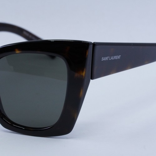 Pre-owned Saint Laurent Sl552 008 Dark Havana/grey 51-22-145 Sunglasses Authentic In Gray