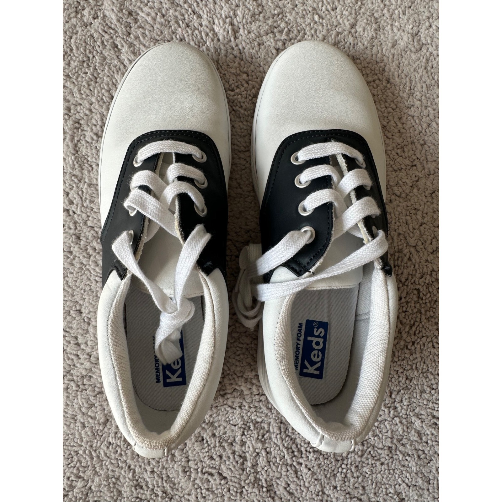 Keds School Days Saddle Oxford Sneakers Uniform Shoes Size 3 Girls White / Black