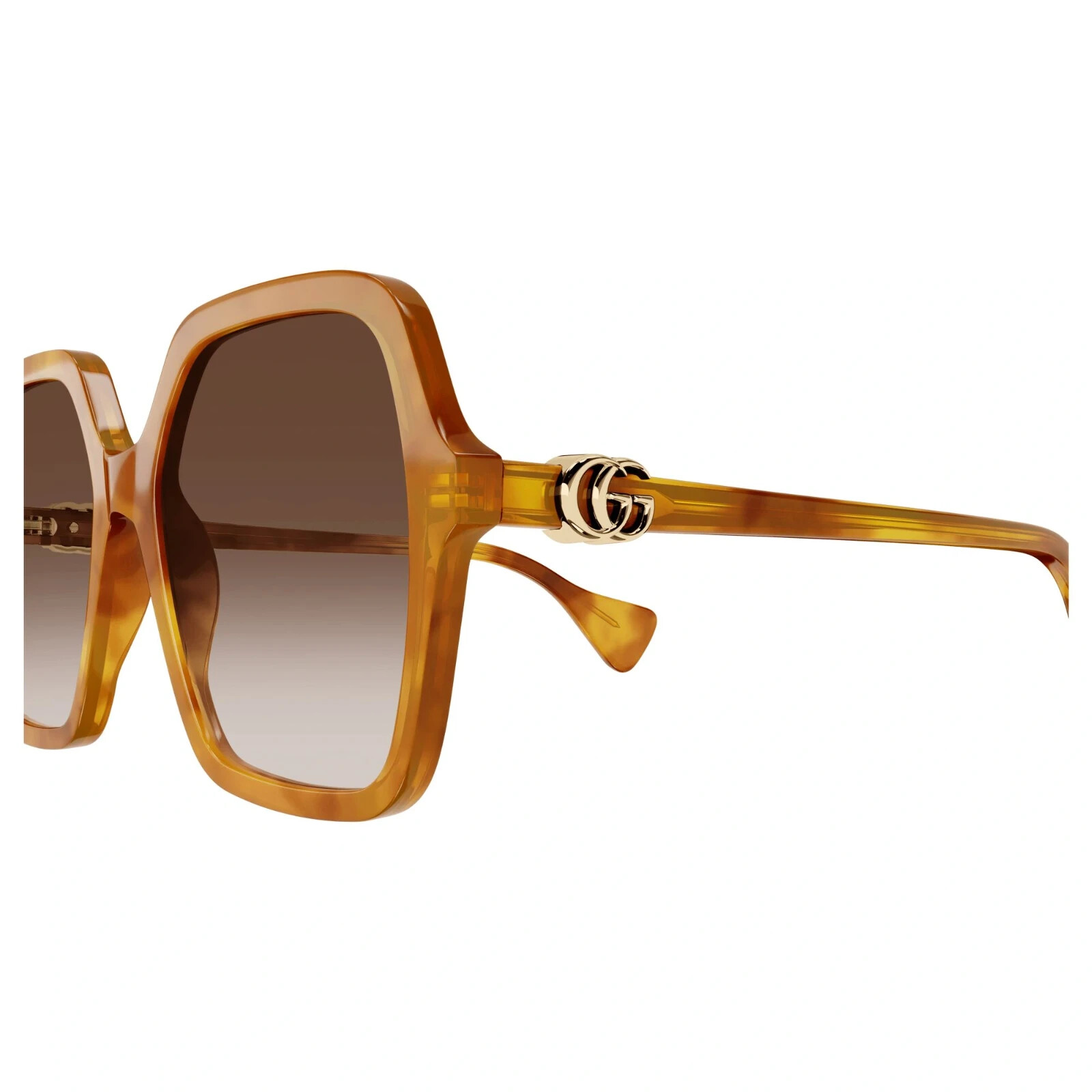 Pre-owned Gucci Gg1072sa-003 Women's Havana Frame / Brown Gradient Lens Sunglasses