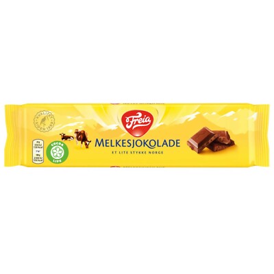 Melkesjokolade: Norwegian Milk Chocolate bar from Freia 200 grs. Made since 1920