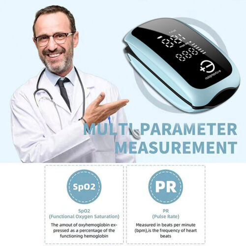 Rechargeable Finger Pulse Oximeter Blood Oxygen Saturation Monitor Heart Rate 