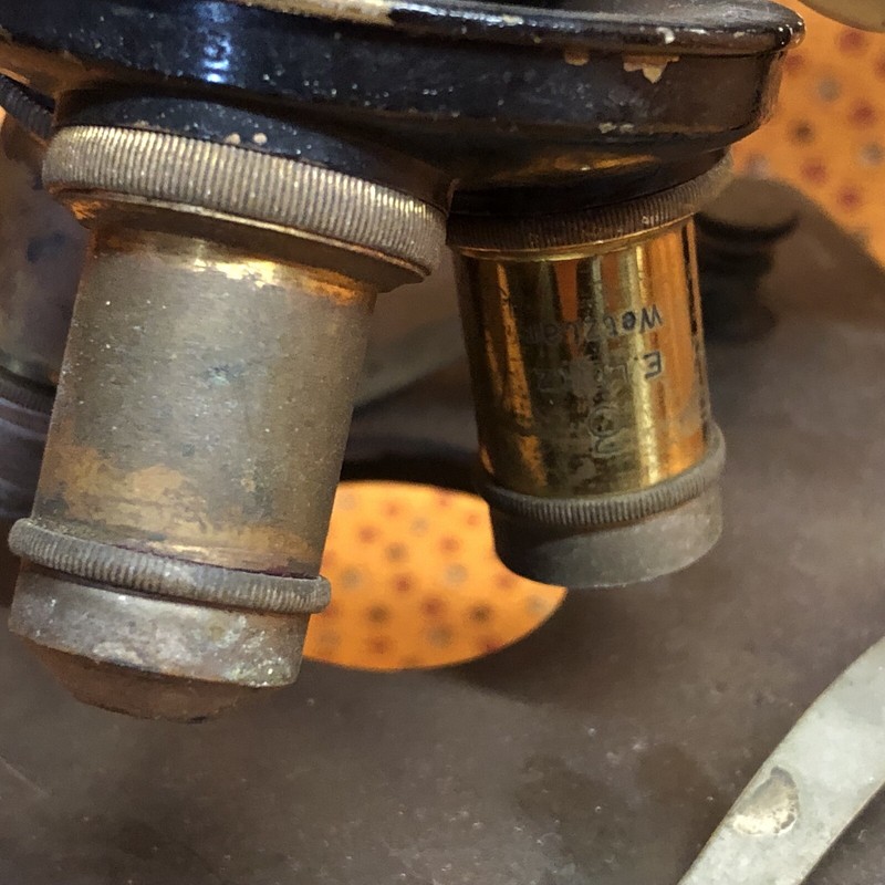 Antique Boxed Microscope German Late 1800’s