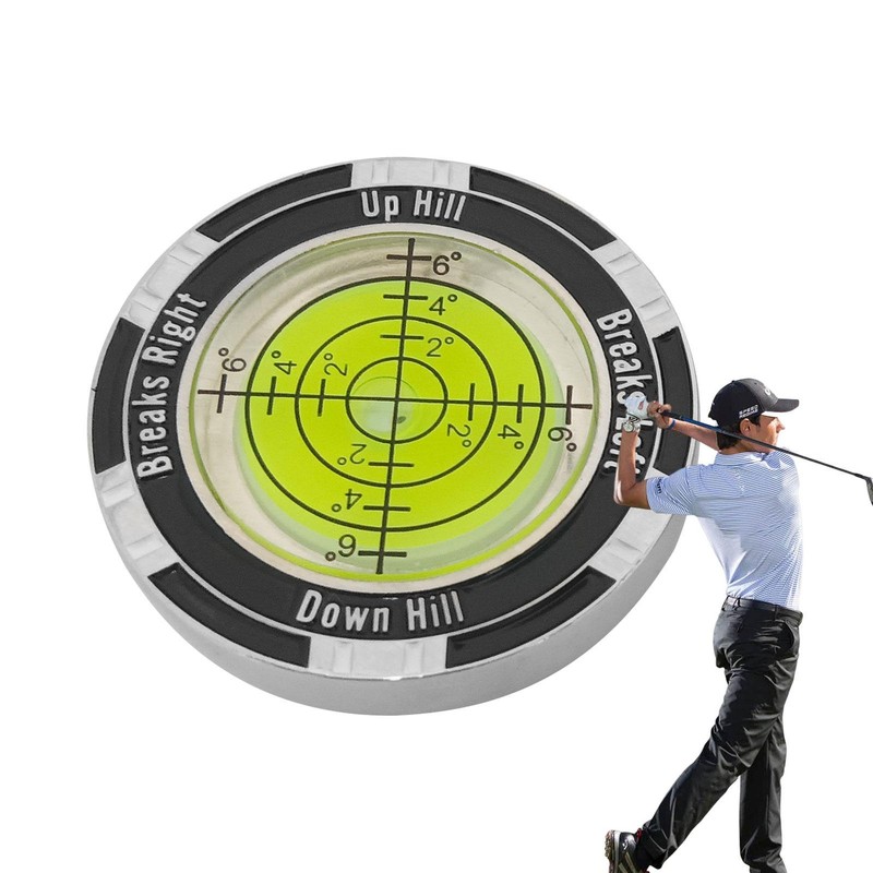 1* Golf Green Reader Pro Putt Golf Ball Marker Round Bubble Level High Precision