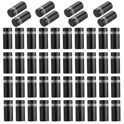48 Pack Black Sign Standoff Screws 1/2 x 1 Inch, Advertising Glass Standoff N...