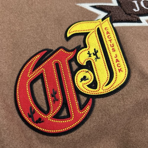 JORDAN TRAVIS SCOTT X JORDAN VARSITY JACKET SIZE LARGE MENS ANTIQUE BROWN