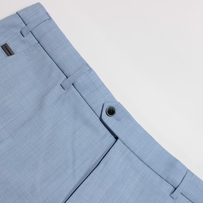 Meyer NWT Dress Pants Size 26 Stocky (38 US) Bonn In Solid Light Blue Wool Blend