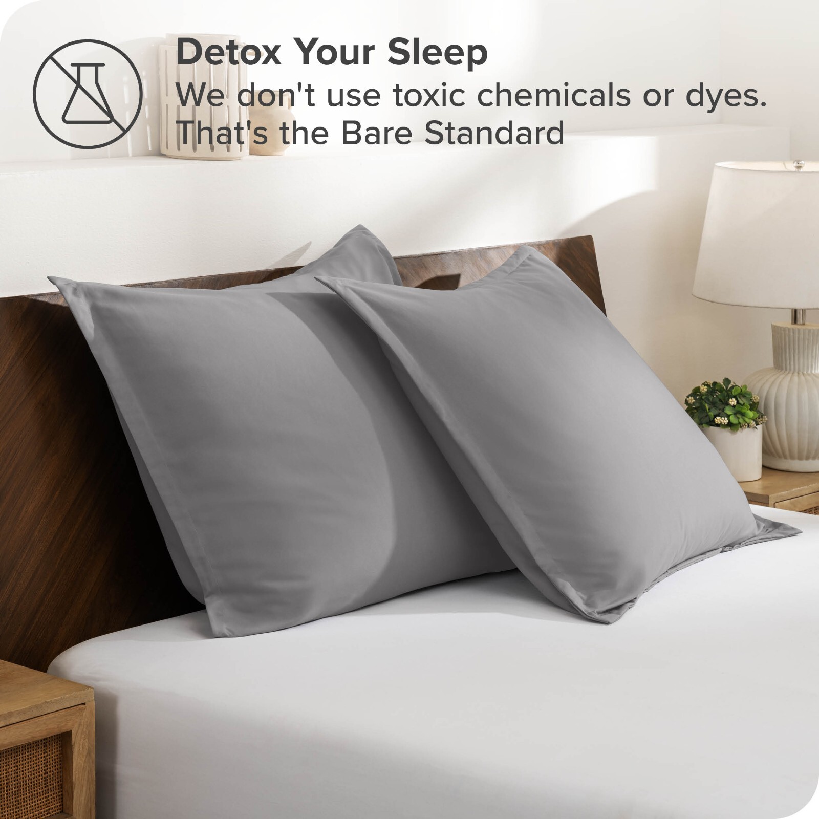 Bare Home Euro Pillow Sham Set - Premium 1800 Collection - Double Brushed