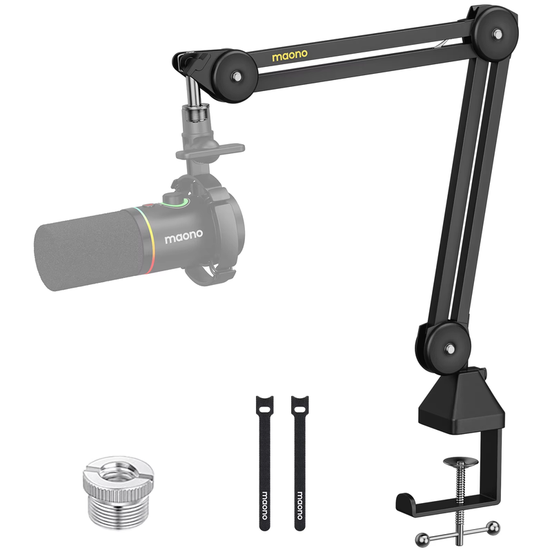 Microphone Boom Arm:Heavy Duty Adjustable Metal Suspension Mic Stand,Upgraded De