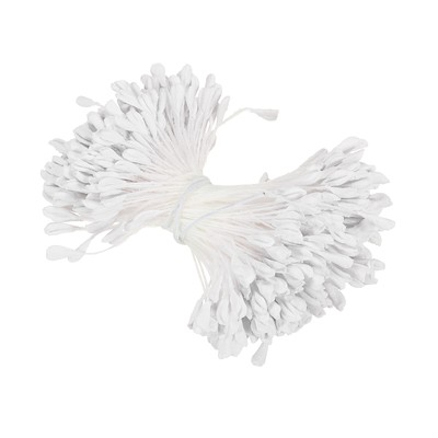 2.5mm Double Heads Flower Stamen, 340 Pcs Artificial Flower Stamen Pistil, White