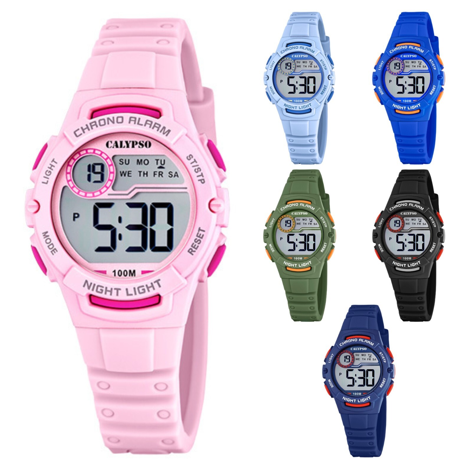 Calypso Kids Digital Watch, Light, Chrono, Alarm, Date, Water Resistant - K5852 Calypso Kids Digital Watch, Light, Chrono, Alarm, Date, Water Resistant - K5852