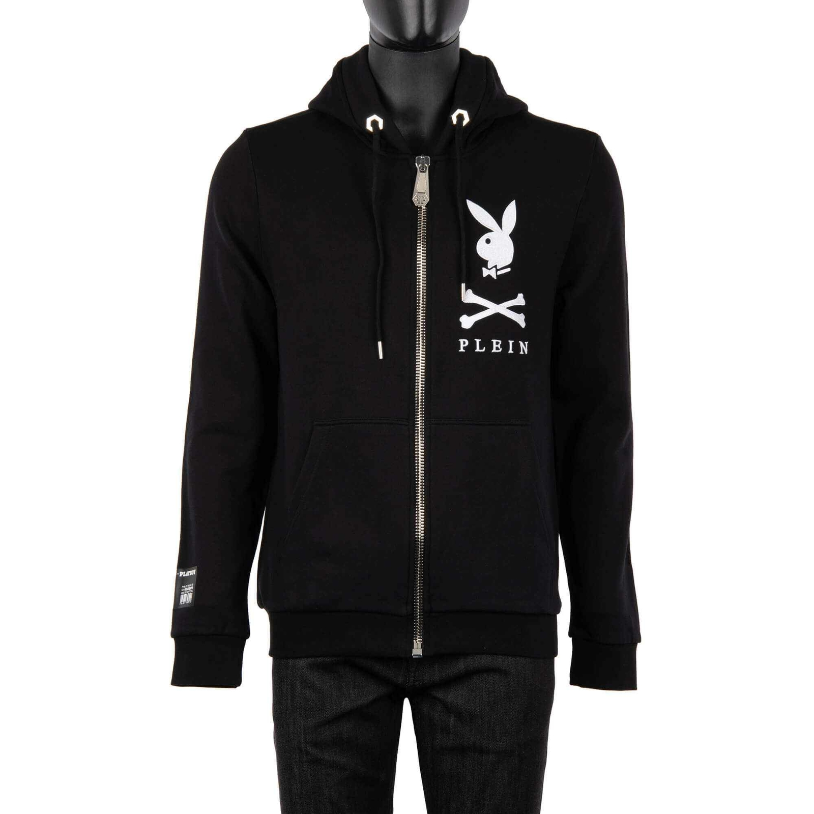 

Куртка с капюшоном с логотипом Philipp Plein X Playboy Stewardess A Booth, черная 08377, Черный