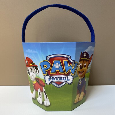 Nickelodeon PAW PATROL Cardboard Bucket 2019 Storage Decor Halloween Easter