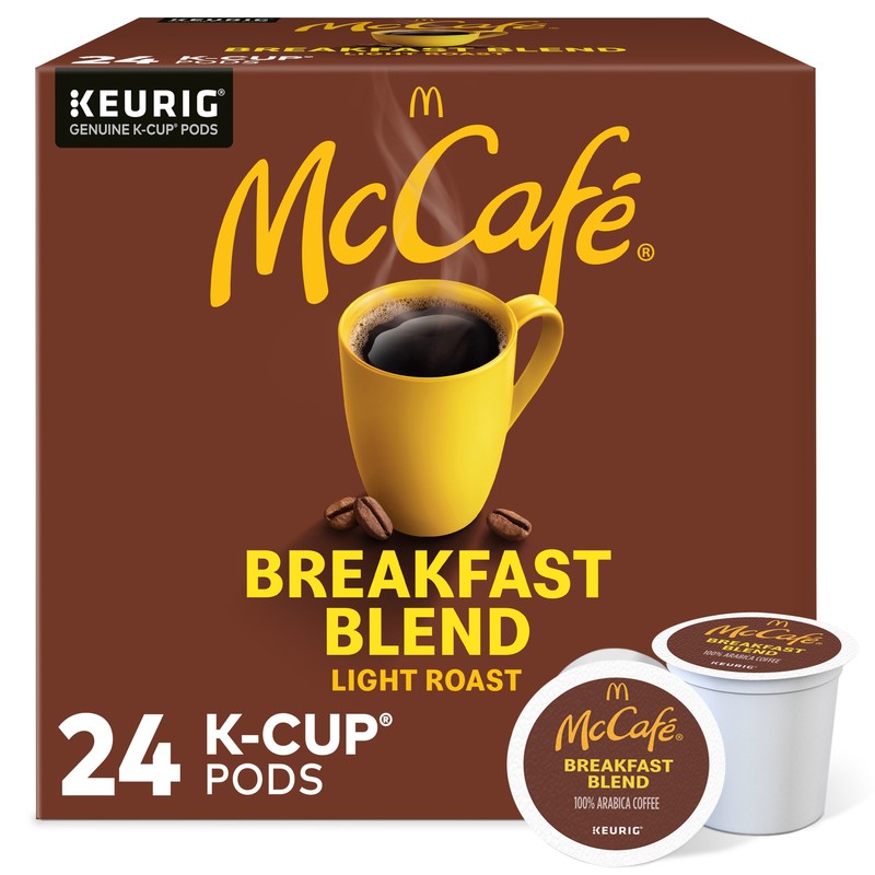 McCafe Breakfast Blend Coffee, Keurig K-Cup Pods, Light Roast, 24