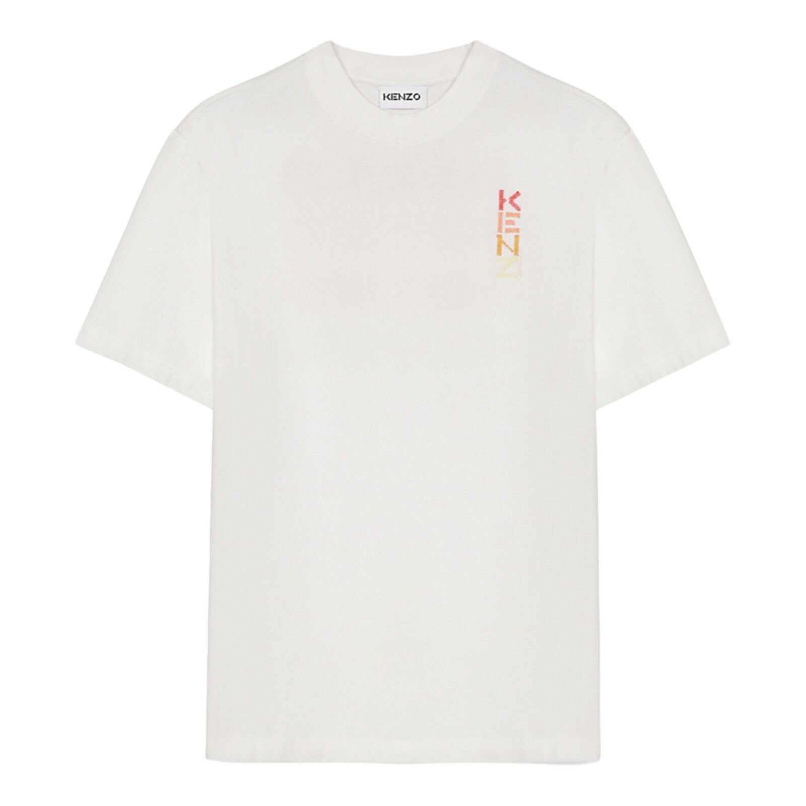 Kenzo Men's Embroidered Logo T-Shirt FC55TS2024SB White Kenzo Men's Embroidered Logo T-Shirt FC55TS2024SB White