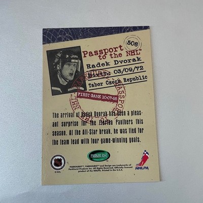 1995 Parkhurst International Hockey #508 Radek Dvorak RC Emerald Ice