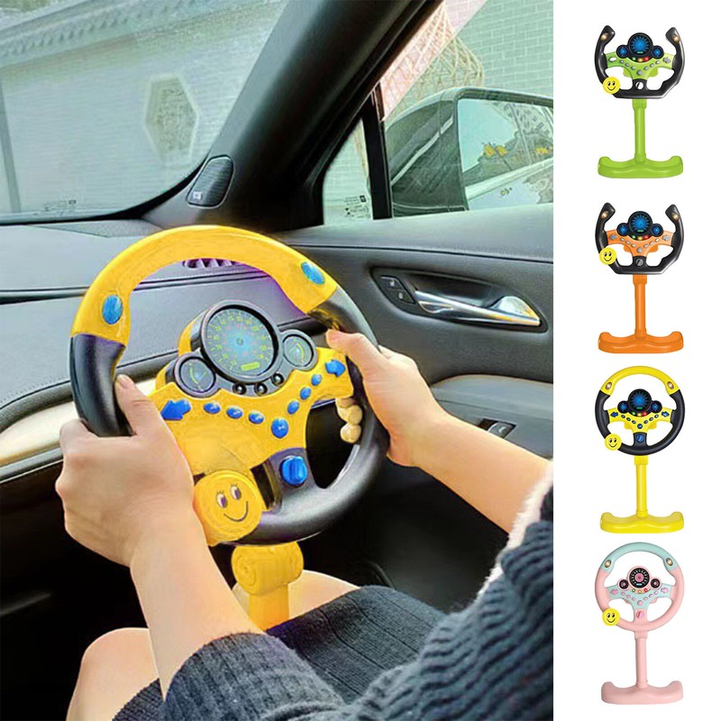 Kids Steering Wheel Toy Simulated Driving Toy with Light Tod