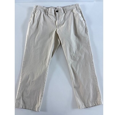 LL Bean Classic Fit Chino Pants Mens 40x30 Khaki Cotton Stretch Light