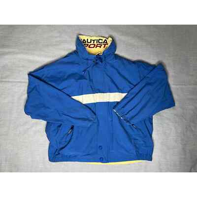 【リバーシブル】vintage reversible jacket Vintage 90s Nautica Sport Reversible Blue and Yellow Jacket