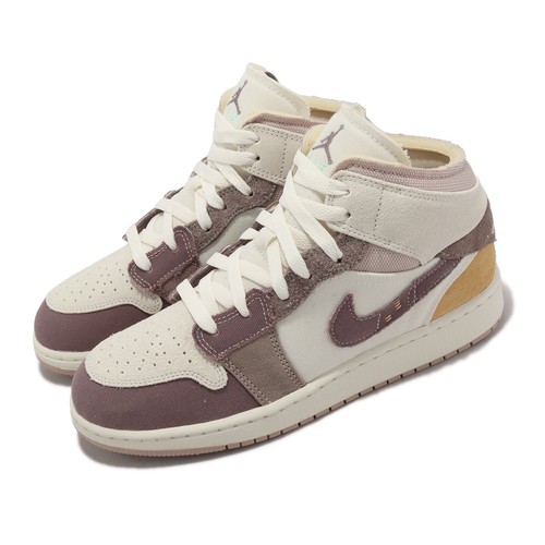 

Женские кроссовки Nike Air Jordan 1 Mid SE CRAFT GS Inside Out Taupe Haze Kid DZ4466-102, Белый, Air Jordan 1 Mid Se Craft Gs