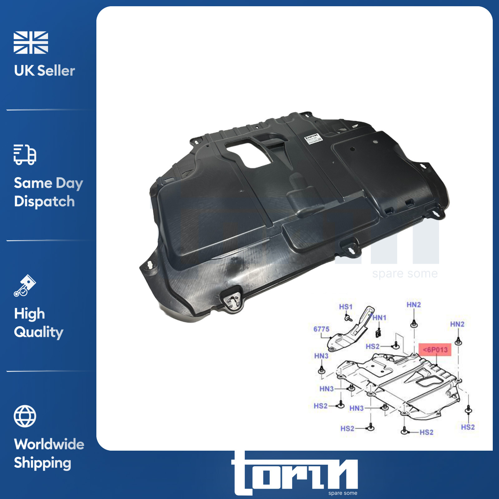 Engine Cover Undertray Shield Fits Ford Focus Mk2 (2005-2011) 3M51R6P013AV