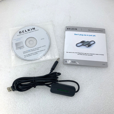 Belkin Easy Transfer Cable For Windows 7 USB 2.0 F5U279 w/ CD & Manual