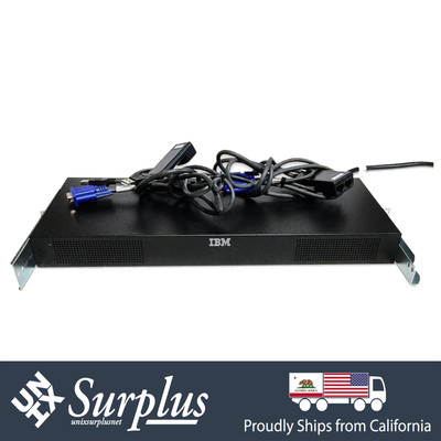 IBM MergePoint 8 Port KVM Switch Console Manager 1754-HC3 w/ VGA Ethernet Cable