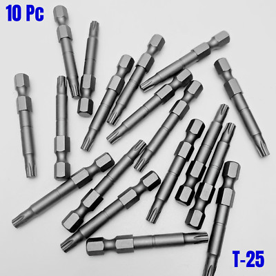 10pc Torx T-25 Impact Rated 2  Screwdriver Bits