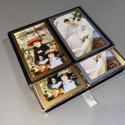 Vintage Congress Playing Cards Double Deck Painting Of Mother And Child On Back