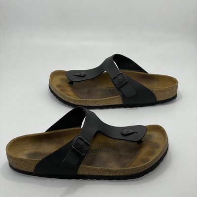 Birkenstock Gizeh Black Leather Thong 