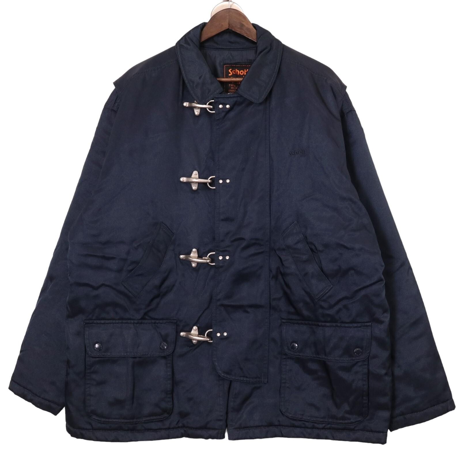 Schott◇FIREMAN JACKET/ジャケット/L/ナイロン/BLK/985-31//