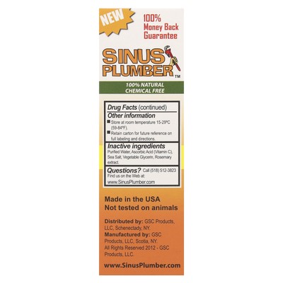 Sinus Plumber™, All Natural Nasal Spray, 1 fl oz (30 ml)