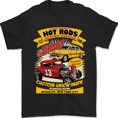 Hot Rod Custom Vintage Brooklyn New York City Mens T-Shirt 100% Cotton