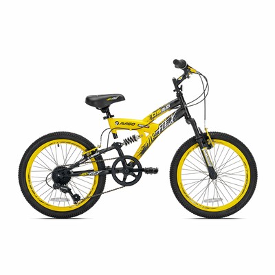 Kent Bikes Avigo Air Flex Dual Suspension Steel 20 Inch Boys BMX Bike, Yellow