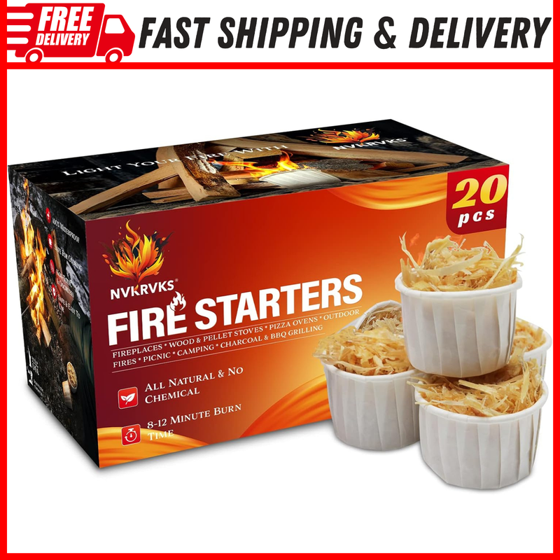 Fire Starter Camping Fireplace, Campfires, BBQ, Pit, Wood Stove, Grill, Pellet