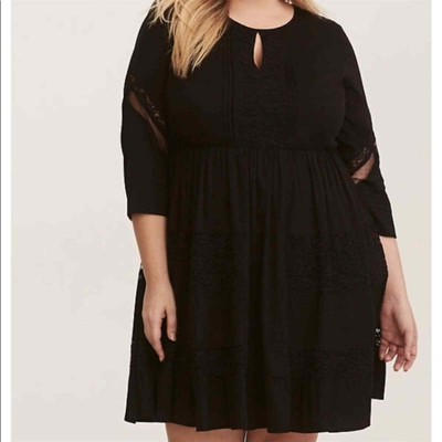 Torrid Lace Challis Skater Long Sleeve 
