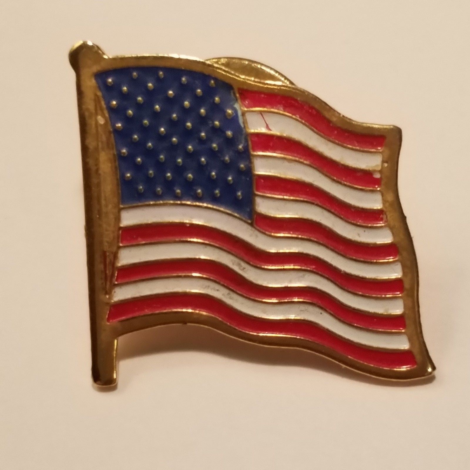 USA Patriotic Pin American Flag on Pole Waving 4th of July Hat pin Lapel pin Tie