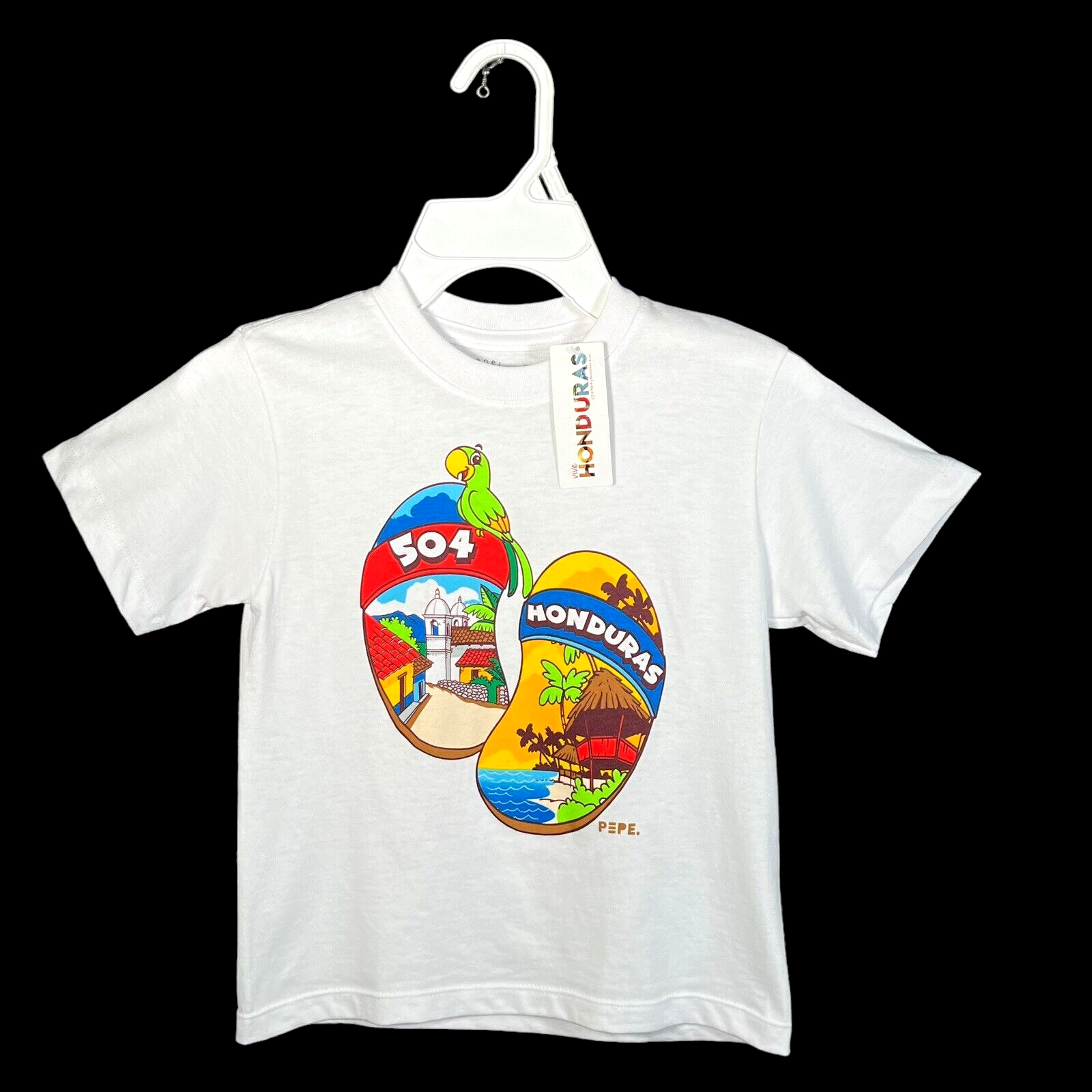 Honduras 504 Pepe Little Boys/Girls T-Shirt Size 4 White