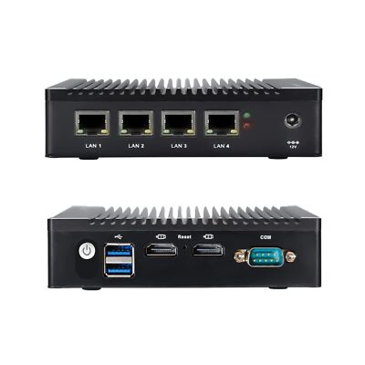 Micro Firewall Appliance N3700 Quad Core, 2.5GbE Intel 4 Ports Dual HD, Fanle...