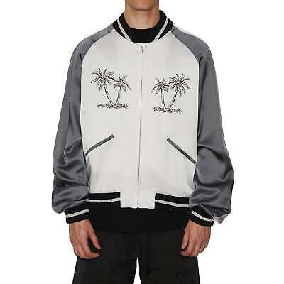 Pre-owned Palm Angels Palms Souvenir Bomber Jacket In Gray