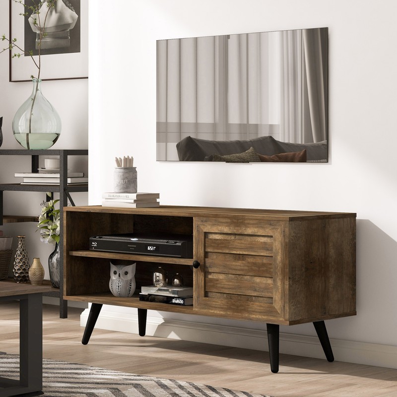 Industrial TV Stand Metal Console Entertainment Center Shelves for up 70" 80" TV