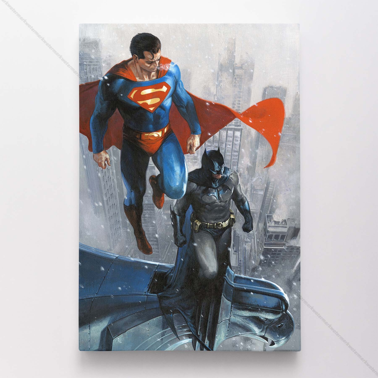 Superman Batman Poster Canvas Gabriele Dell'Otto Action Comics 1050 Comic Print