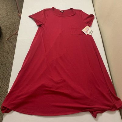 LulaRoe Women's Style Carly Red Long 