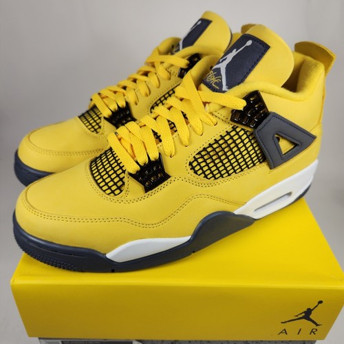 Pre-owned Jordan Nike Air  4 Retro Size Mens 8, Womens 9.5 Lightning Yellow Grey Ct8527-700