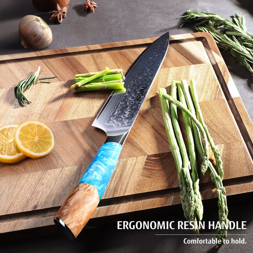 Professional Japanese Chef Knife Ultra Sharp 8in Damascus Steel Knife ABS Sheath